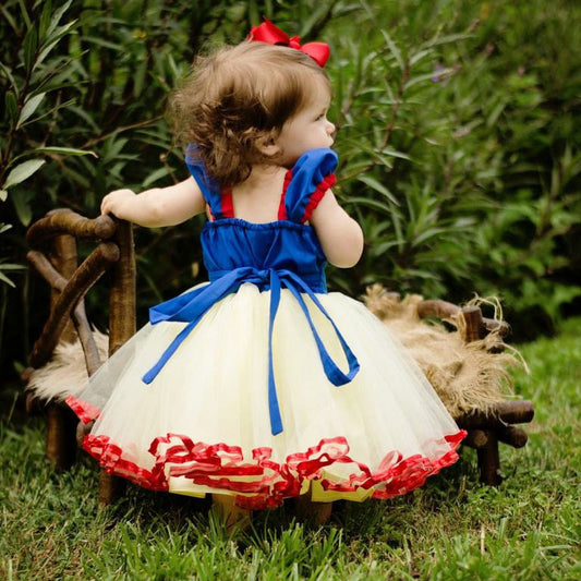 Girls' fluffy princess dress with bow