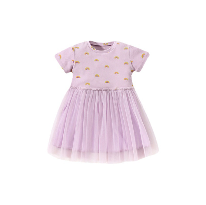 Girls Dress Summer European and American Princess Dress Cute Breathable Mesh Girls Dress