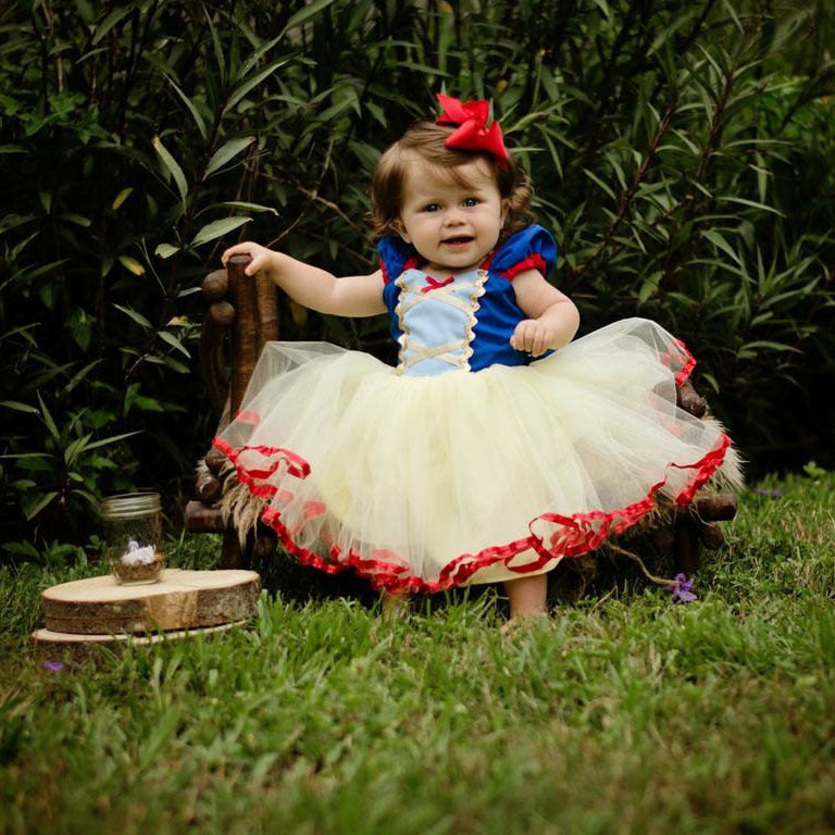 Girls' fluffy princess dress with bow