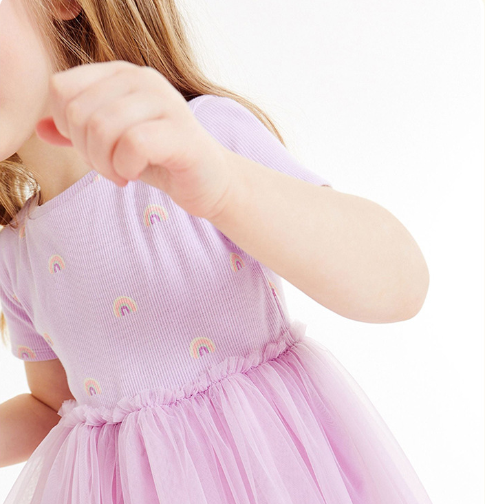 Girls Dress Summer European and American Princess Dress Cute Breathable Mesh Girls Dress